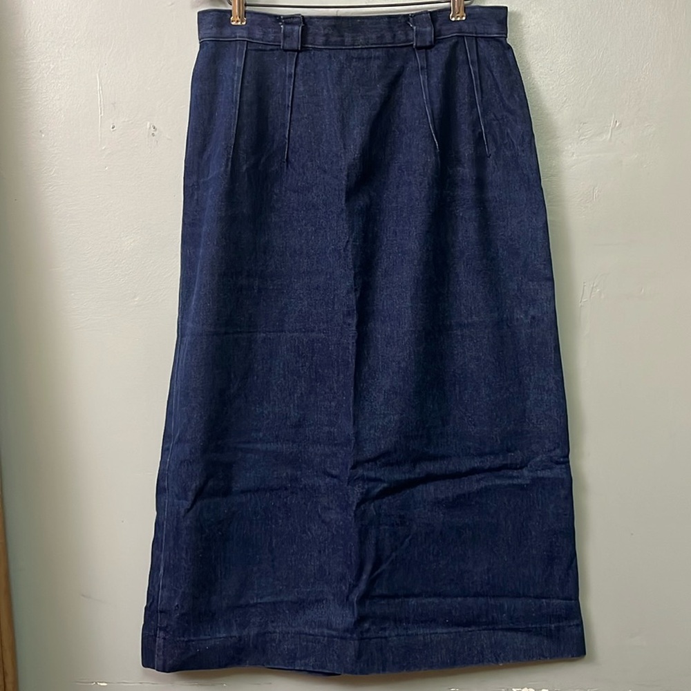 Vintage Tall Collection Denim Skirt with Pleats
